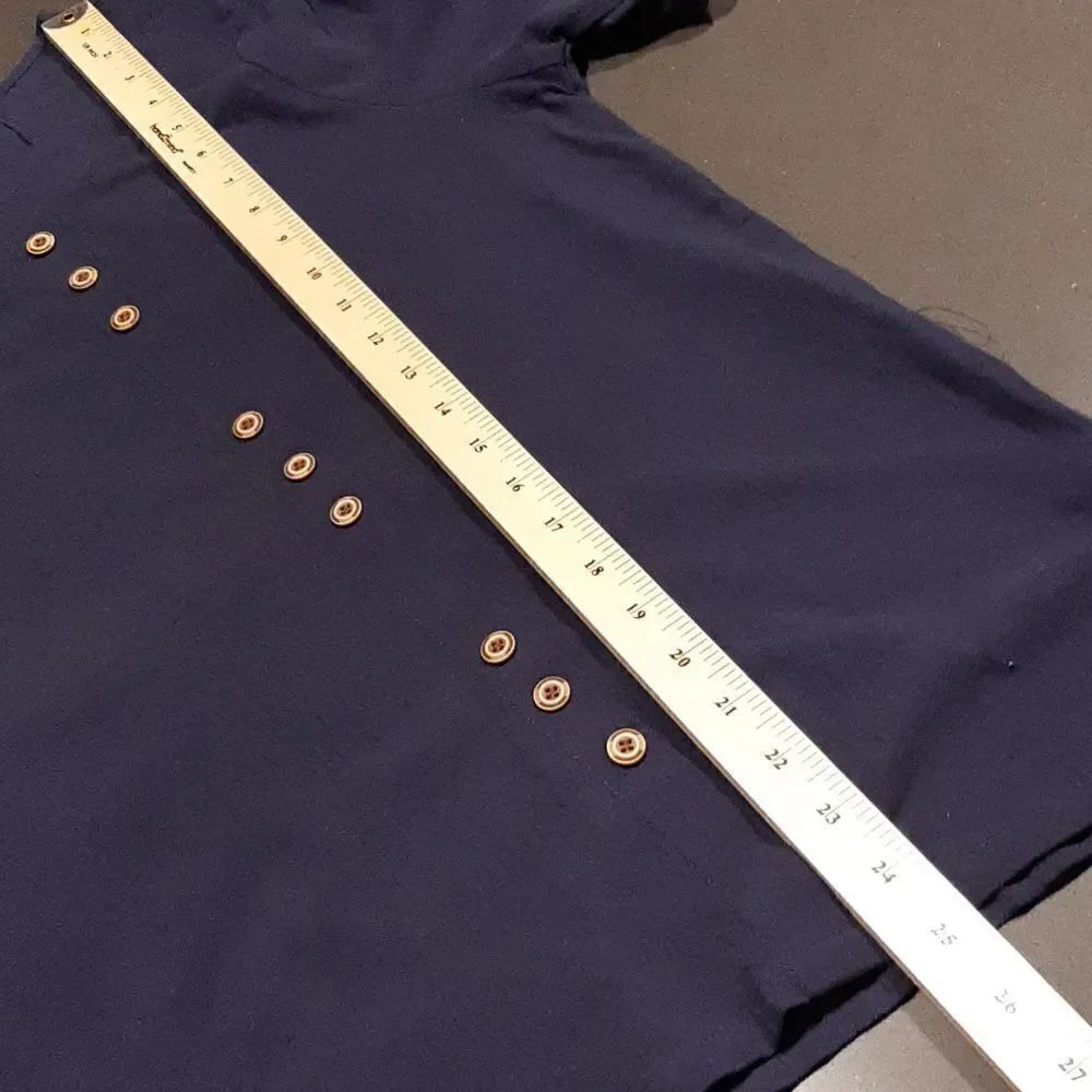 Navy Blue Lightweight Linen Top - Picture 5 of 5